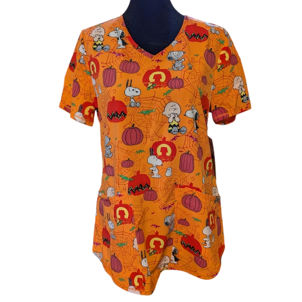 Peanuts Charlie Brown Snoopy Scrubs Scrub Top Tunic Halloween